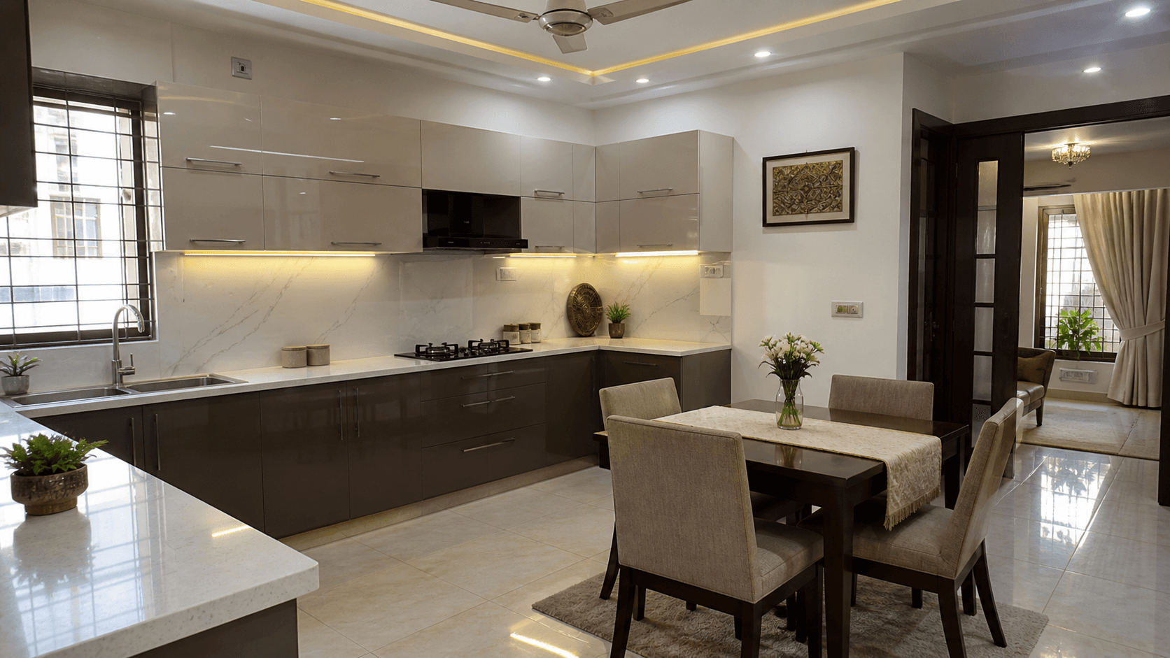 Representative Pakistani kitchen and dining interior